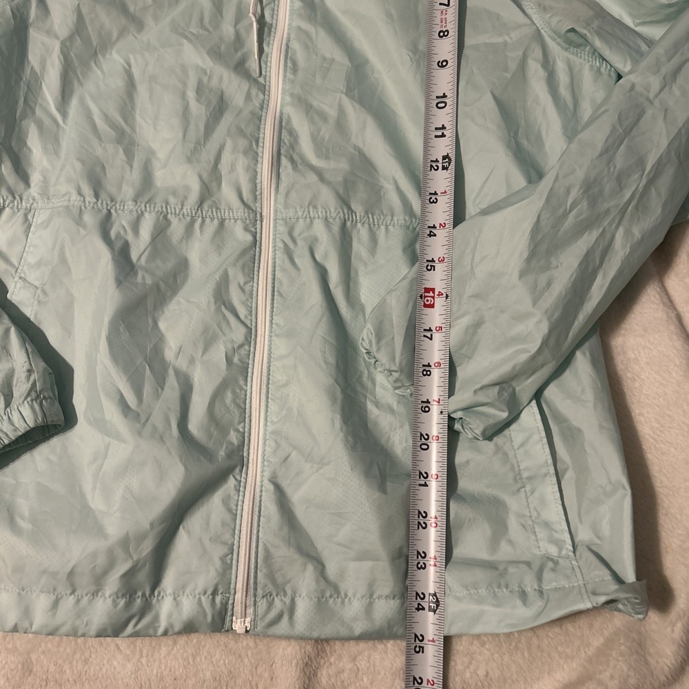 Columbia Jacket Womens M Teal Hooded Full Zip Lightweight Rain Windbreaker - Picture 3 of 8